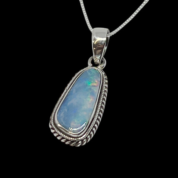 Australian Fire Opal Pendant Necklace