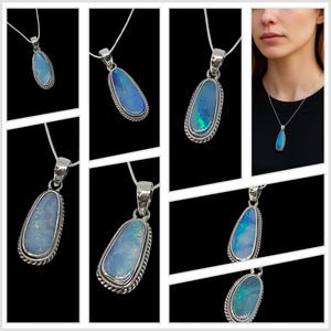 Australian Fire Opal Pendant Necklace