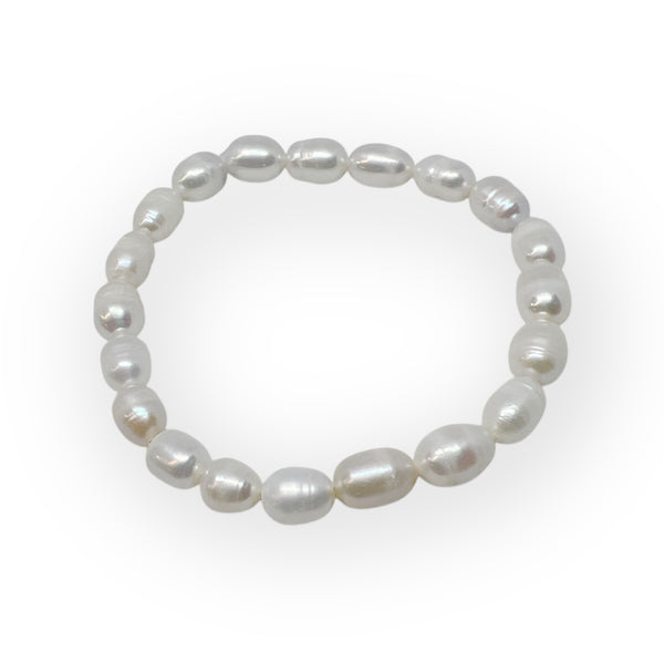 Lustrous Rice Pearl Bracelet