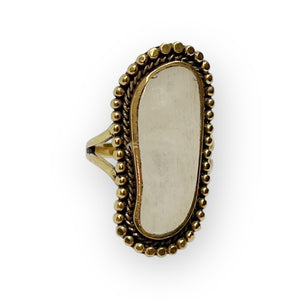 Majesty Moonstone Cathedral Ring in 14k Gold Vermeil or Sterling Silver