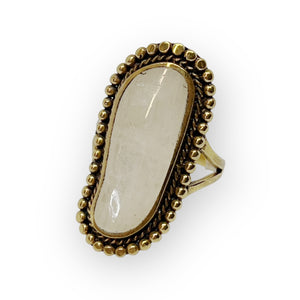 Majesty Moonstone Cathedral Ring in 14k Gold Vermeil or Sterling Silver