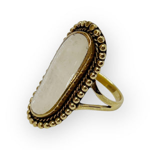 Majesty Moonstone Cathedral Ring in 14k Gold Vermeil or Sterling Silver