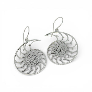 Nautilus Spiral Sterling Silver Earrings