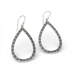 Lunar Petal Drop Sterling Silver Earrings