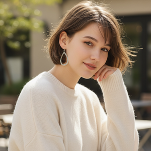 Lunar Petal Drop Sterling Silver Earrings