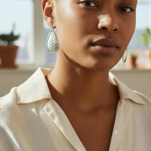 Hammered Raindrop Earrings