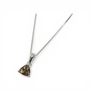 Trillion-Cut Natural Gemstone Necklace – .925 Sterling Silver Solitaire Pendant