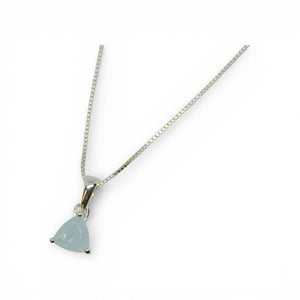 Trillion-Cut Natural Gemstone Necklace – .925 Sterling Silver Solitaire Pendant