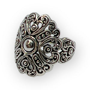 Centered Wide Band Sterling Silver Ring