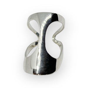Abstract Sterling Silver Ring