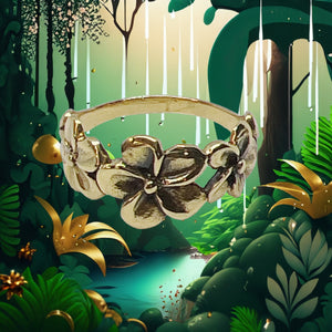Plumeria Flowers Sterling Silver Ring