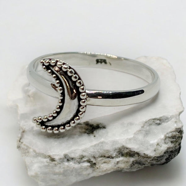 Celestial Moon Sterling Silver Ring