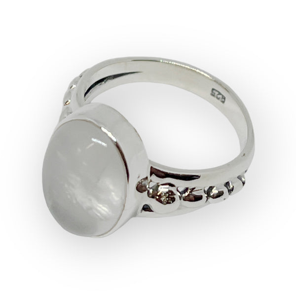 Divine Rainbow Moonstone Sterling Silver Ring