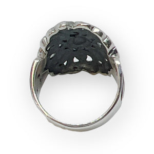 Centered Wide Band Sterling Silver Ring