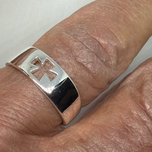 Sterling Silver Cross Cut-Out Band