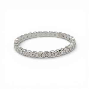 Dainty Sterling Silver Bezel Eternity Stackable Ring
