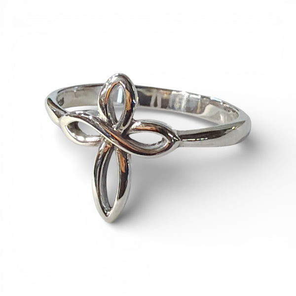 Serenity Infinity Cross Sterling Silver Ring