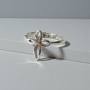 Serenity Infinity Cross Sterling Silver Ring