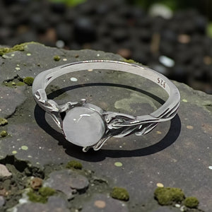 Natural Moonstone 925 Sterling Silver Ring – Dainty Boho Ethereal Branch Band