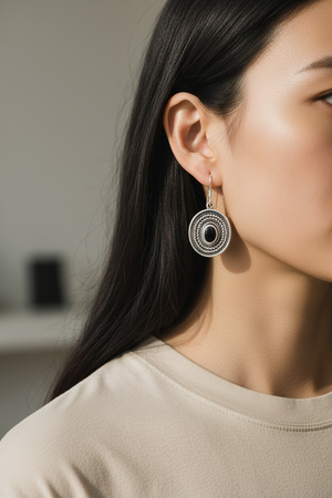 Midnight Braid | Solid 9.25 Sterling Silver & Black Onyx Dangle Earrings