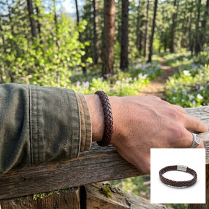 Classic Flat Cut Bolo Braid Leather Bracelet