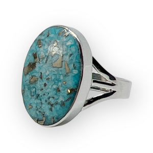 Nishapur Persian Turquoise Sterling Silver Ring