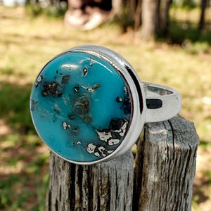 Nishapur Persian Turquoise Sterling Silver Ring
