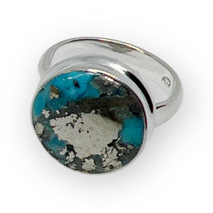 Nishapur Persian Turquoise Sterling Silver Ring