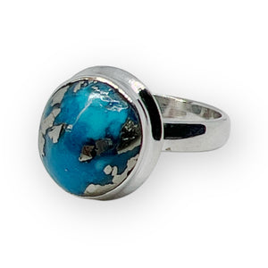 Nishapur Persian Turquoise Sterling Silver Ring