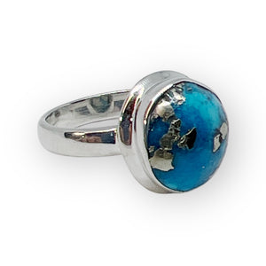 Nishapur Persian Turquoise Sterling Silver Ring