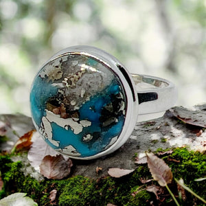 Nishapur Persian Turquoise Sterling Silver Ring
