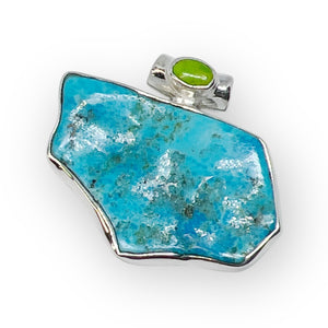 Kingman Turquoise Designer Sterling Silver Pendant