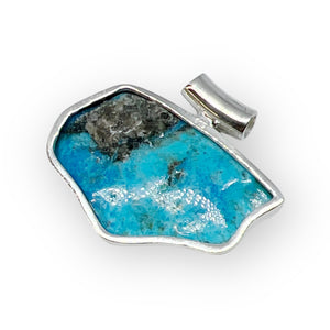 Kingman Turquoise Designer Sterling Silver Pendant