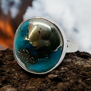 Nishapur Persian Turquoise Sterling Silver Ring