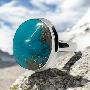 Nishapur Persian Turquoise Sterling Silver Ring