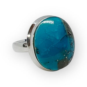Nishapur Persian Turquoise Sterling Silver Ring