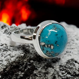 Nishapur Persian Turquoise Sterling Silver Ring