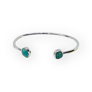 Kingman Turquoise Nuggets Sterling Silver Cuff Bracelet
