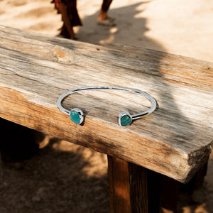 Kingman Turquoise Nuggets Sterling Silver Cuff Bracelet