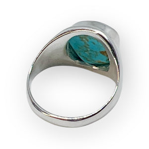 Kingman Turquoise Rough Sterling Silver Ring