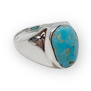 Kingman Turquoise Rough Sterling Silver Ring
