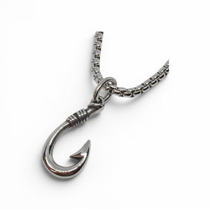 Captains Catch Stainless Steel Fishhook Necklace