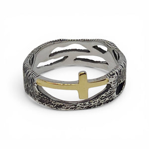 Organic Faith Stainless Steel Cross Ring