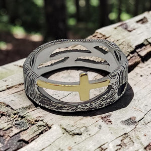 Organic Faith Stainless Steel Cross Ring