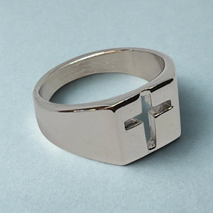 Open Cross Stainless Steel Ring