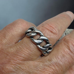 Thick Curb Link Stainless Steel Ring
