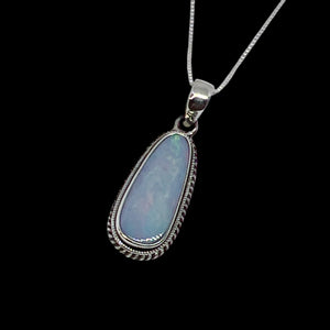 Australian Fire Opal Pendant Necklace