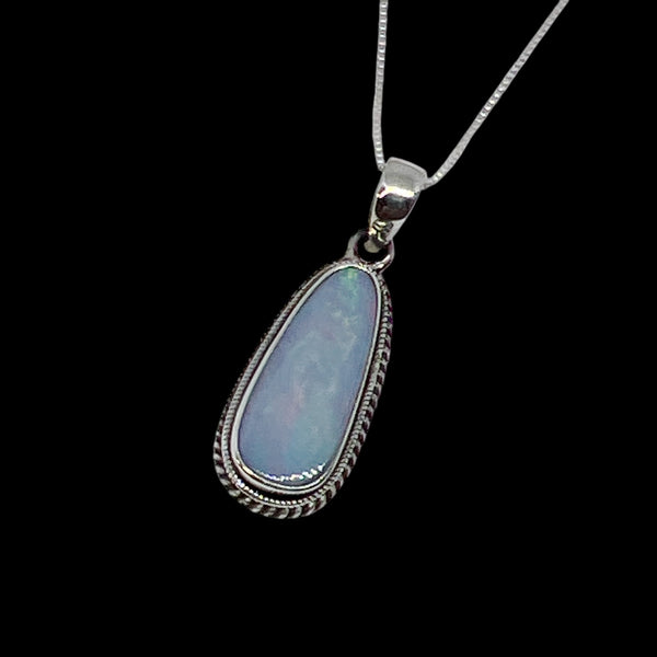 Australian Fire Opal Pendant Necklace