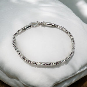 2.5mm Sterling Silver Byzantine Bracelet