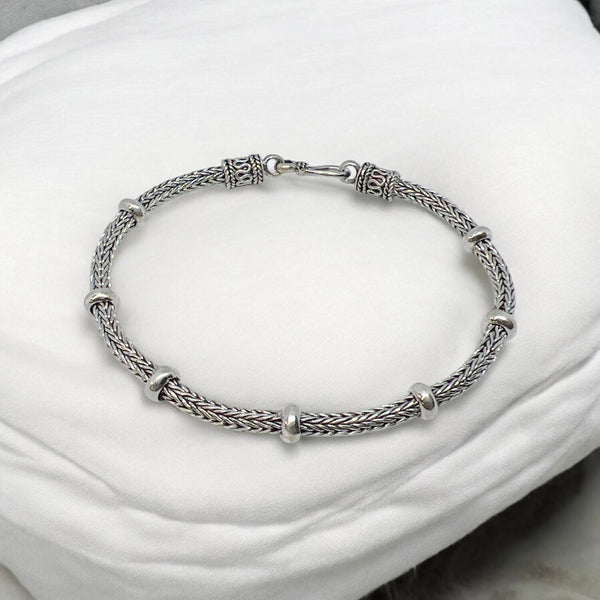Sterling Silver Naga Bead Bracelet